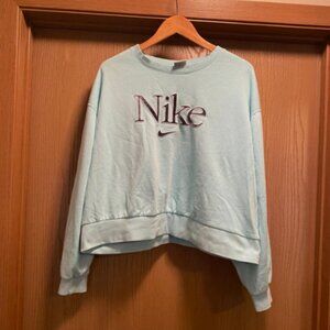Nike Plus Embroidered Sweatshirt Size 1X Light Blue
